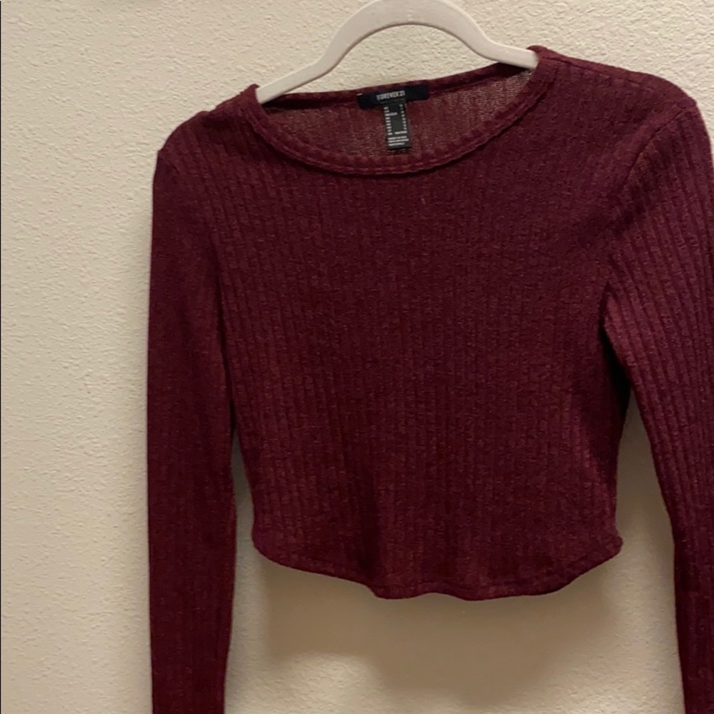 Long sleeve burgundy blouse
